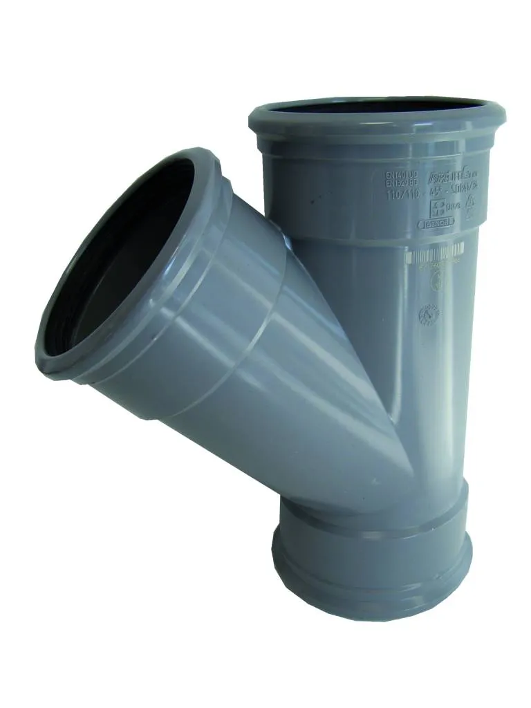 PVC T-Stück 45° 200mm SN4 3xM