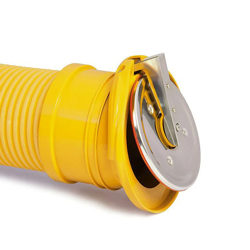 Karmat PP Endstück mit Edelstahlklappe / Drainageanschluss | 72 - 100 mm