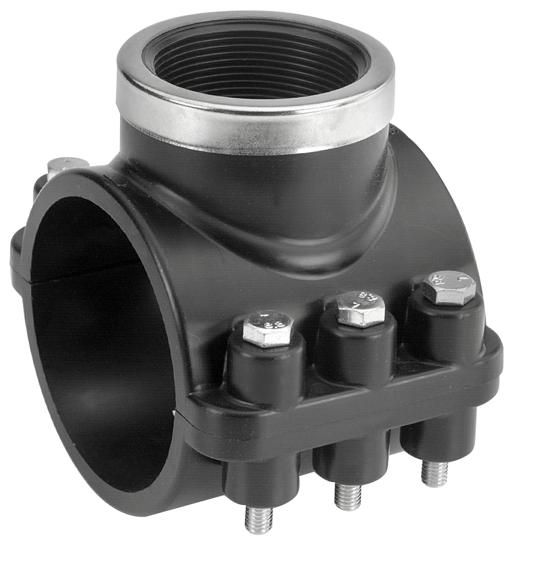 VDL PP Anbohrschelle 125 mm x 1 1/2" inkl. Edelstahl Schrauben und Muttern | Fitting