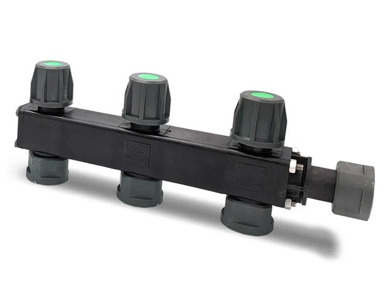 LEV Manifold Verteiler 3-Wege mit Absperrhahn 1"