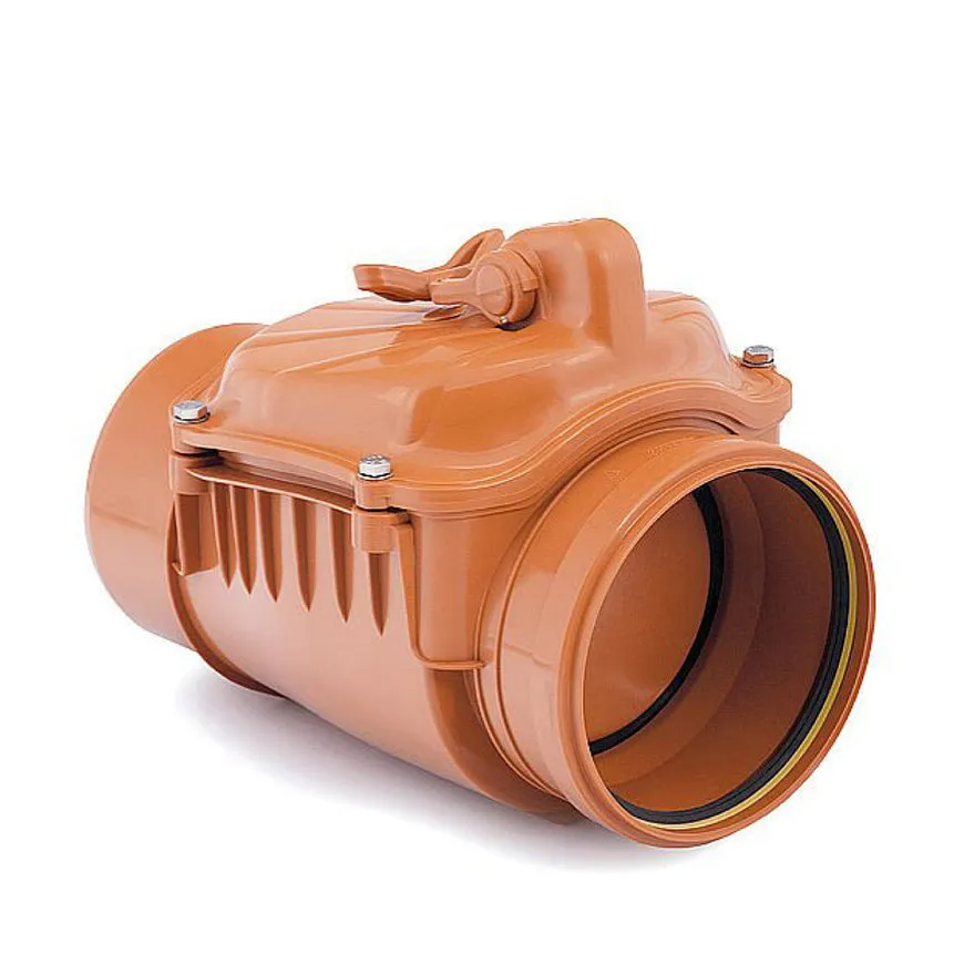 PP Reinigungsrohr 125 mm mit Edelstahl-Rückstauklappe und Verriegelung