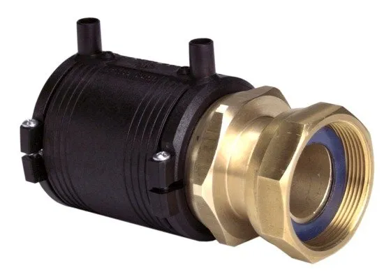 GF ELGEF Elektroschweiß Übergangsmuffe 63 mm x 1" Messing mit loser Überwurfmutter