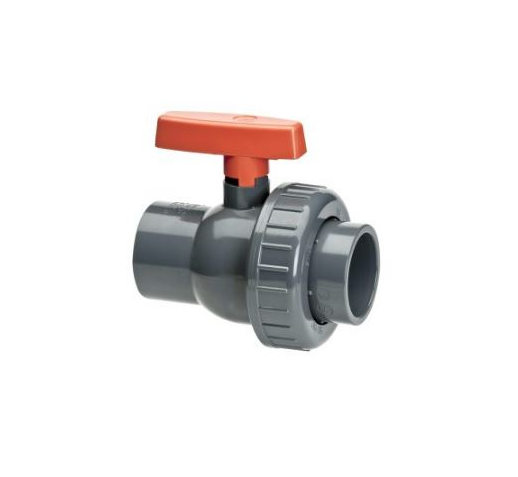 VDL PVC Kugelhahn 20 mm 1 x Klebemuffe – 1 x Überwurfmutter