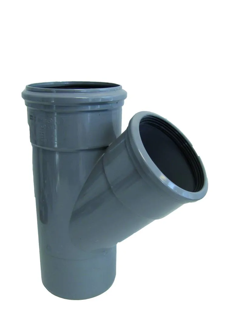 PVC T-Stück 45° 110mm SN4/SN8 2xM/1xS