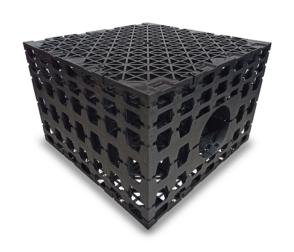 Sickerbox 200 Liter Schwerlast - 60 x 60 x 60 cm | 2 x DN 175 ITK