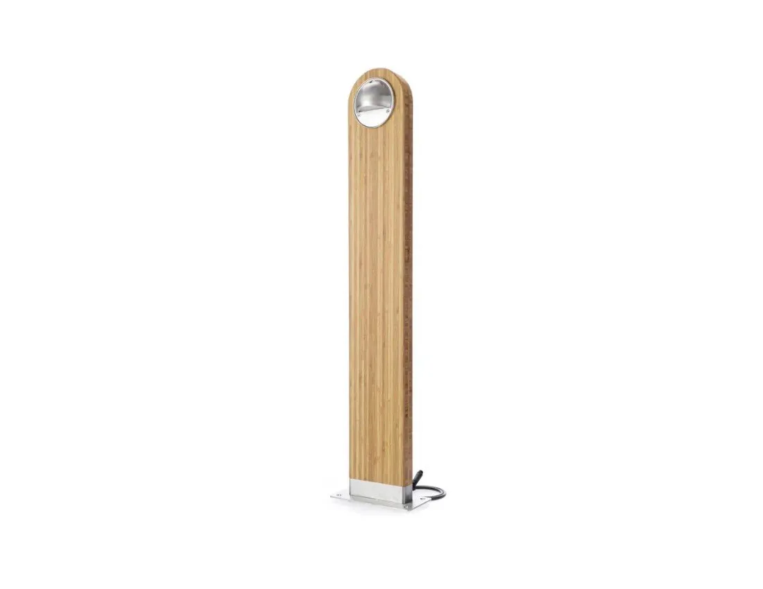 Suslight Sus Big One Bamboo RVS LED-Stehleuchte Bambus Edelstahl 24V