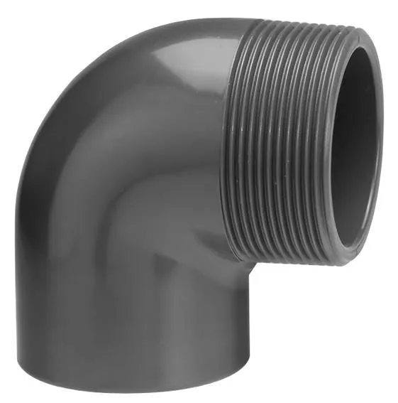 VDL PVC Knie 90 Grad 50 mm x 2" mit Außengewinde