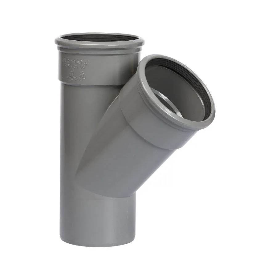 PVC T-Stück 45° 125mm SN8 2xM/1xS