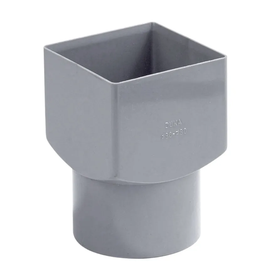 HWA Reduzierstück PVC Vierkant/Rund 80x80mm I/L/V