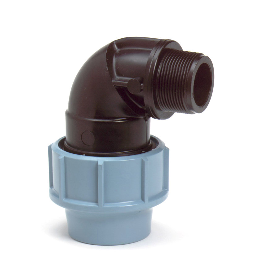 Unidelta PE-Knie x Außengewinde 63 mm x 1 1/2"