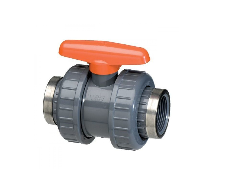 VDL PVC Kugelhahn 2 1/2" – 2 x Überwurfmutter Innengewinde
