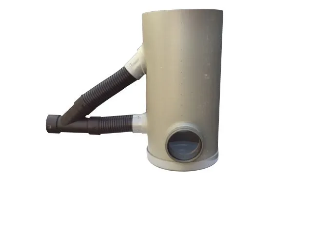 Drainageschacht 315 mit Deckel 2 x 125 mm PVC und 80 mm Drainageanschluss