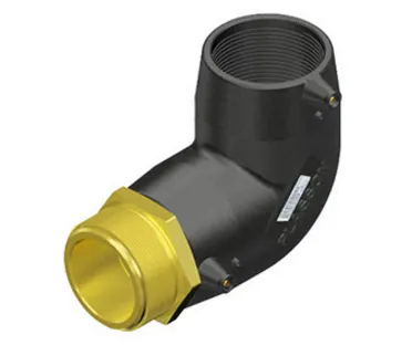 Plasson Elektroschweiß-Winkel 63 mm x 1 1/4" 90 Grad Messing AG | PE-Fitting