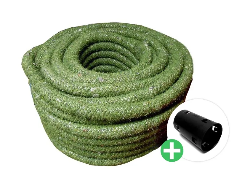 Drainagerohr IrriFlex PP1000 NW 65 mit Filterumhüllung - 50 Meter Rolle